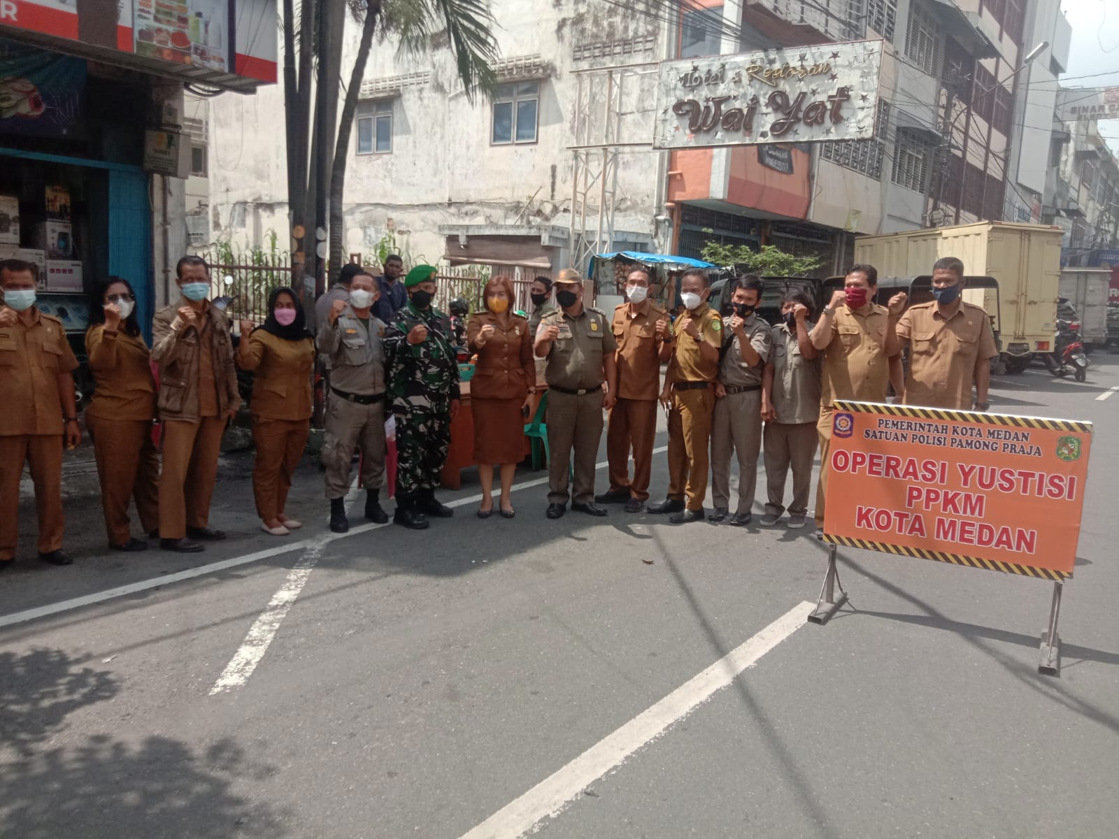 Sosialisasi penerapan PPKM Level 2 di Kecamatan Medan Kota